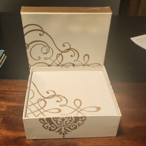 4 Cellar Appetizer Plates. Elegant Cream and Gold Decorative Box. NIB